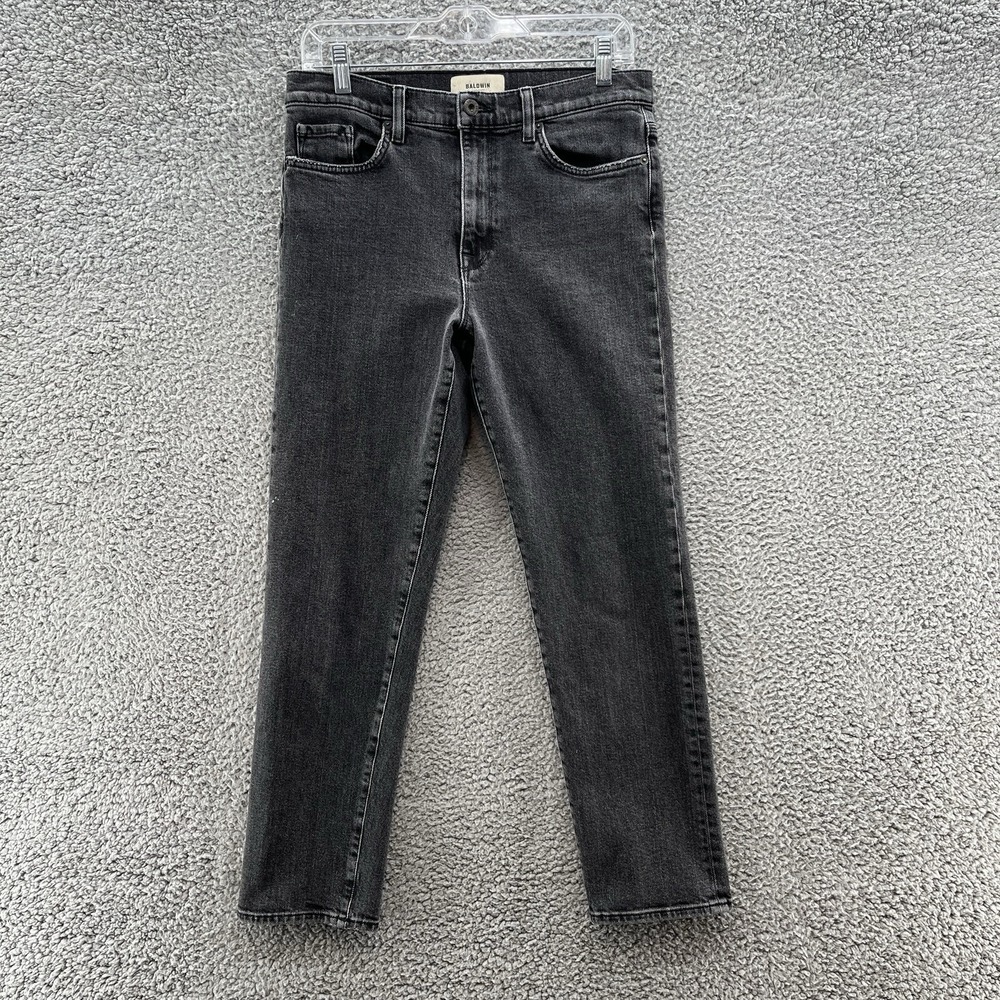 Baldwin Kansas City Jeans Womens 29 Black Denim Lola High Rise Crop Straight